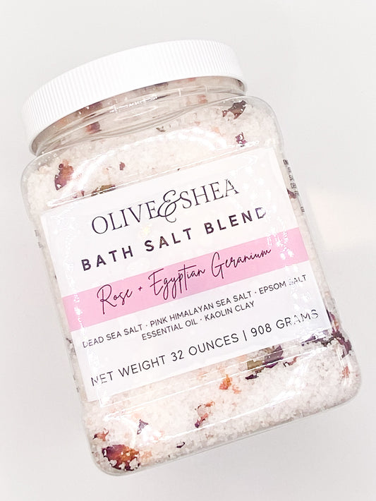 Rose + Egyptian Geranium Bath Salt Blend